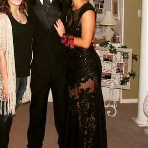 Gorgeous black sequined prom dress